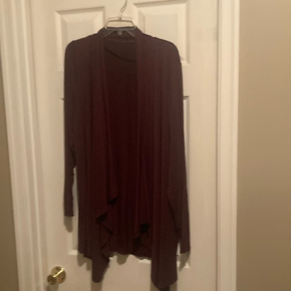 Jackets & Blazers - Chic Burgundy Open Front Cardigan